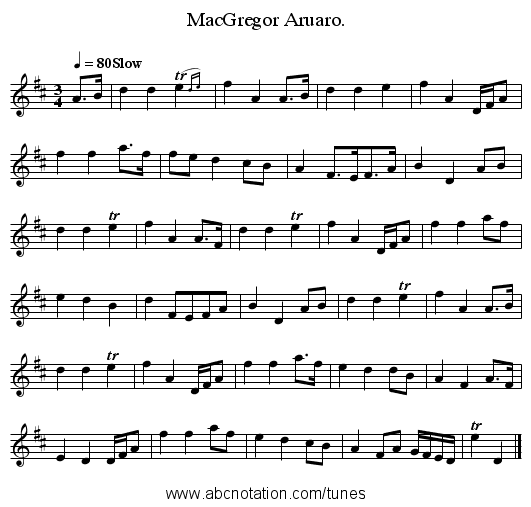 MacGregor Aruaro. - staff notation