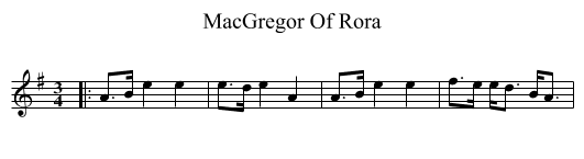 MacGregor Of Rora - staff notation