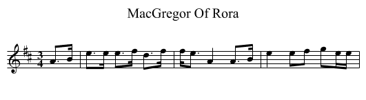 MacGregor Of Rora - staff notation
