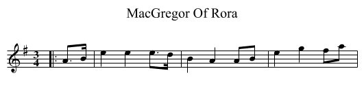MacGregor Of Rora - staff notation