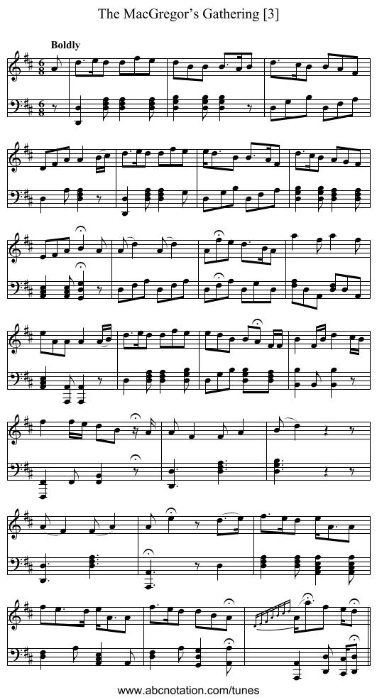 MacGregor’s Gathering [3], The - staff notation