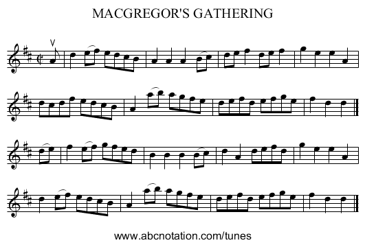MACGREGOR'S GATHERING - staff notation