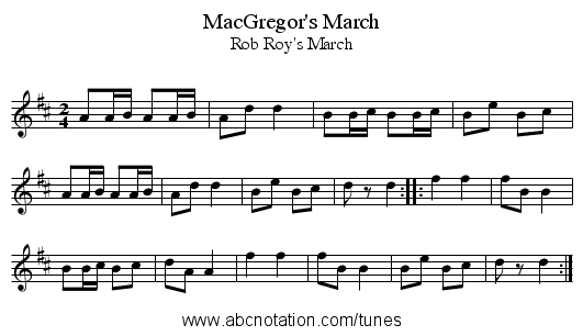 MacGregor's March - staff notation