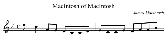 MacIntosh of MacIntosh - staff notation