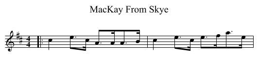 MacKay From Skye - staff notation
