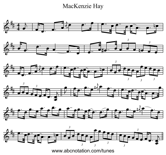 MacKenzie Hay - staff notation