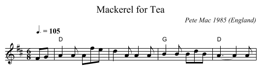 Mackerel for Tea - staff notation