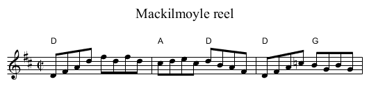 Mackilmoyle reel - staff notation