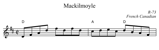 Mackilmoyle - staff notation