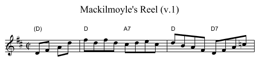Mackilmoyle's Reel (v.1) - staff notation