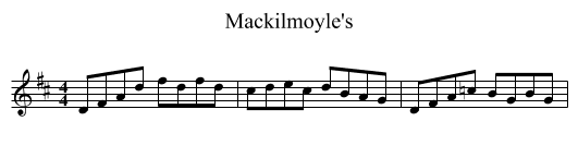 Mackilmoyle's - staff notation