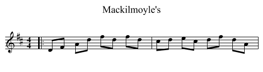 Mackilmoyle's - staff notation