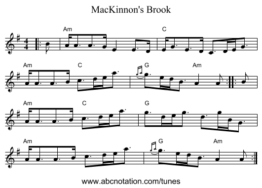 MacKinnon's Brook - staff notation