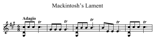 Mackintosh’s Lament - staff notation