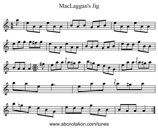 MacLaggan's Jig - staff notation