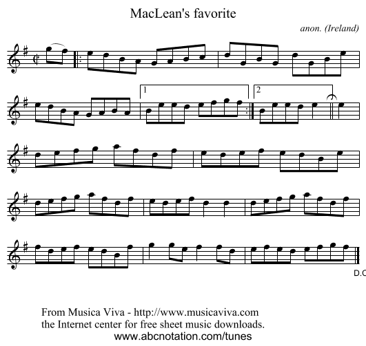 MacLean's favorite - staff notation