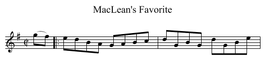 MacLean's Favorite - staff notation