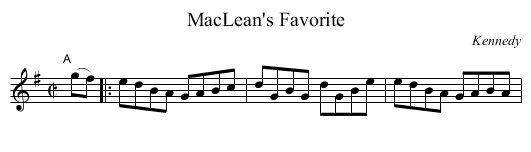 MacLean's Favorite - staff notation
