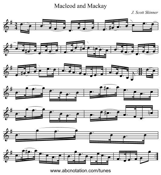 Macleod and Mackay - staff notation
