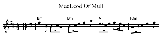 MacLeod Of Mull - staff notation