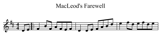 MacLeod's Farewell - staff notation