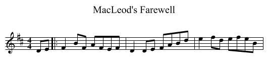MacLeod's Farewell - staff notation