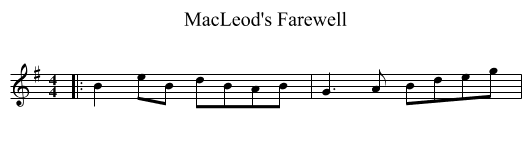 MacLeod's Farewell - staff notation