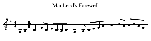 MacLeod's Farewell - staff notation