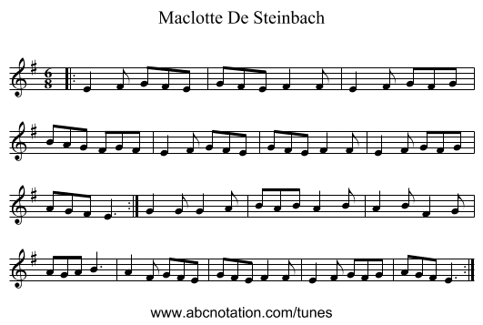 Maclotte De Steinbach - staff notation