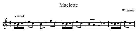 Maclotte - staff notation
