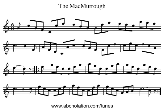 MacMurrough, The - staff notation
