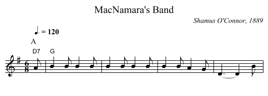 MacNamara's Band - staff notation