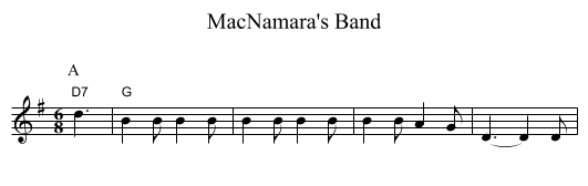 MacNamara's Band - staff notation