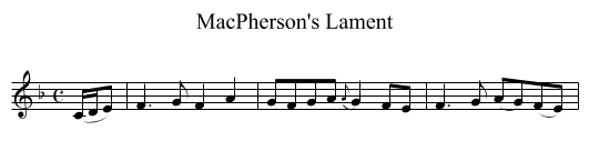MacPherson's Lament - staff notation