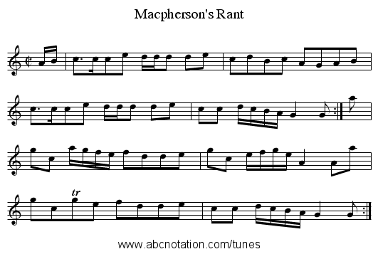 Macpherson's Rant - staff notation