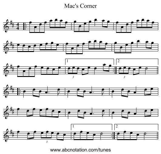 Mac's Corner - staff notation