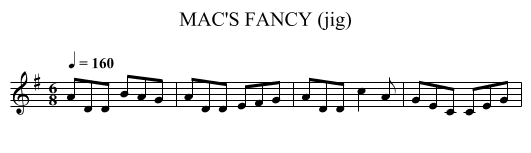 MAC'S FANCY (jig) - staff notation