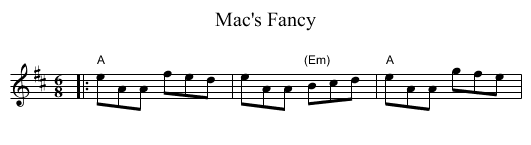 Mac's Fancy - staff notation