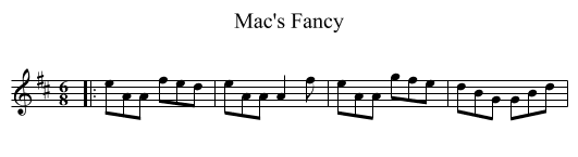 Mac's Fancy - staff notation