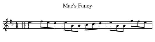 Mac's Fancy - staff notation
