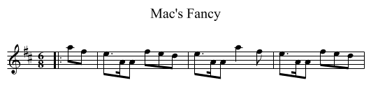 Mac's Fancy - staff notation