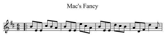Mac's Fancy - staff notation