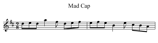 Mad Cap - staff notation