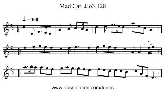 Mad Cat. JJo3.128 - staff notation
