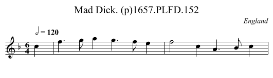 Mad Dick. (p)1657.PLFD.152 - staff notation
