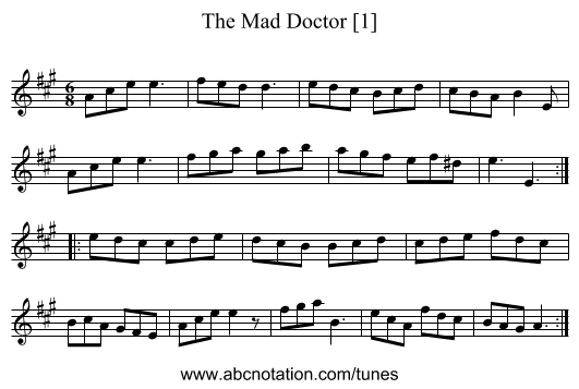 Mad Doctor [1], The - staff notation