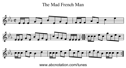 Mad French Man, The - staff notation