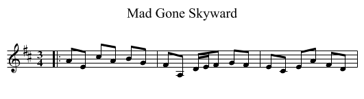 Mad Gone Skyward - staff notation