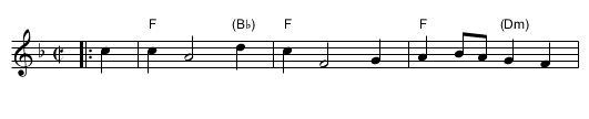 Mad Robin (F) - staff notation