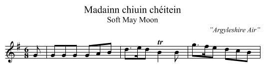 Madainn chiuin chéitein - staff notation